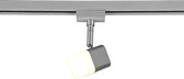 LED Railverlichting - Track Spot - Trion Dual Ribon - 2 Fase - 3.5W - Warm Wit 3000K - Dimbaar - Rechthoek - Mat Nikkel - Aluminium - BES LED