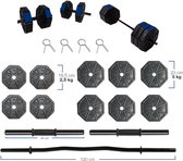 Vinyl Weight Set- 40 KG (150 cm) Straight Bar, (120 cm) Z Bar, Dumbbell Blue Cover