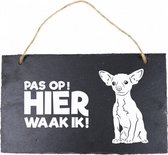 waakbord Chihuahua 15 x 25 cm leisteen zwart