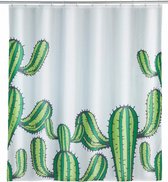 douchegordijn Cactus 200 x 180 cm polyester wit/groen