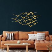 Wanddecoratie |Cranes Metal  decor | Metal - Wall Art | Muurdecoratie | Woonkamer |Gouden| 155x79cm