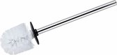 toiletborstel 8 x 35 cm RVS zilver/wit