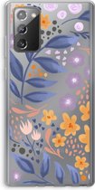 Case Company® - Samsung Galaxy Note 20 / Note 20 5G hoesje - Flowers with blue leaves - Soft Cover Telefoonhoesje - Bescherming aan alle Kanten en Schermrand