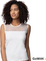 Onderhemd | mouwloze kanten body | Ondergoed voor dames | Cadeau voor dames | Kleur: wit | Maat: M