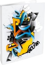 ringband Graffiti 23-rings A4 karton/staal blauw/geel