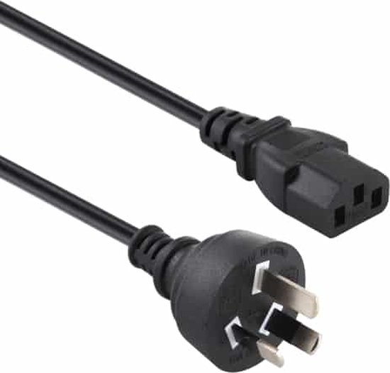 AU Plug Computer PC POWER-kabel 3-pins kabel, lengte: 1,8 m (zwart) |  bol.com
