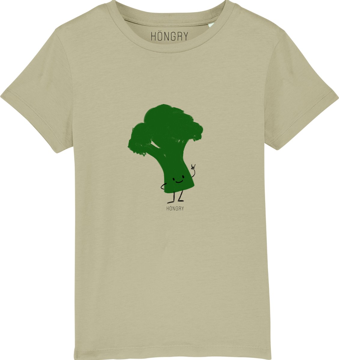 HÖNGRY Freddie Broccoli - T-shirt - 5-6 jaar - Biokatoen