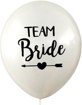 5 Ballonnen Team Bride wit - vrijgezellenfeest - vrijgezellenavond - ballon - team bride