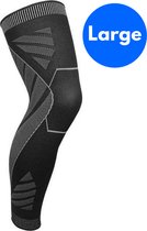 WG COMMERCE ® Compressie brace voor benen - Been Verband - Elastische Bandage - Band - Strap - Sleeve - Kousen - Warmers - Anti-Blessure - Sport ondersteuning - Zwart - Maat: Large - 1 stuk