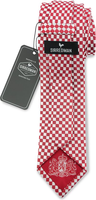 Sir Redman - stropdas - Brabant - geweven zuiver zijde - rood / wit