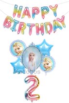 Frozen ballonnen set verjaardag 2 jaar - folie ballon + Happy Birthday letters