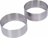 voedselbereidingsringen 9 cm RVS zilver 2 stuks