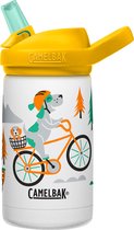 CamelBak Eddy+ Kids SST Vacuum Insulated - Isolatie Drinkfles - 350 ml - Wit (Biking Dogs)