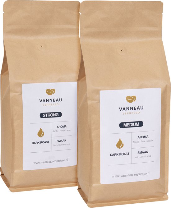 Vanneau Espresso - Proefpakket dark roast koffiebonen- 2x 250g