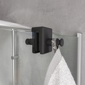 Schulte handdoekhouder eenvoudig ophangen aan een douchewand - dubbelzijdige handdoekhaak: praktisch - stijlvol en eenvoudig op te hangen: zonder plakken of boren - matzwart