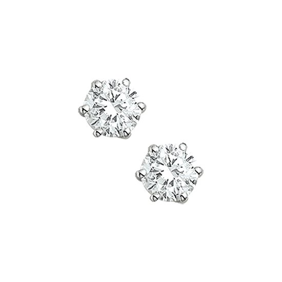 Boucles d'oreilles N-joy Trendstyle en or blanc 14 carats avec zircone