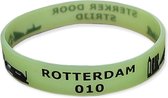 Rotterdam 010 siliconen armbandjes met Rotterdamse skylines 10 stuks - Groen met zwart