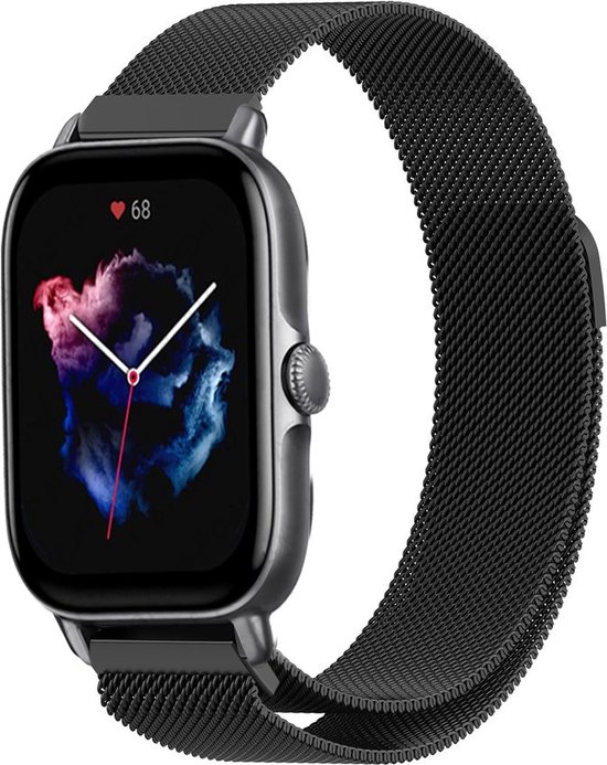 Strap-it Amazfit GTS 3 Milanese band - zwart | bol.com