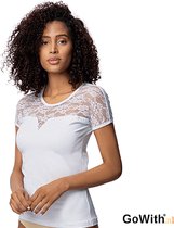 Onderhemd | Dames kanten body | Ondergoed voor dames | Cadeau voor dames | Kleur: wit | Maat: XL