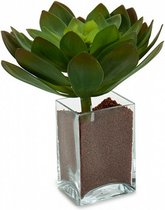 kunstplant Sharp Leaves 25 x 24 cm groen/bruin