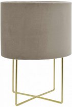 tafellamp 24 x 32 cm E27 fluweel/messing taupe