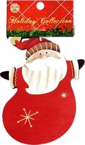 kersthanger kerstman 10 cm hout rood/wit