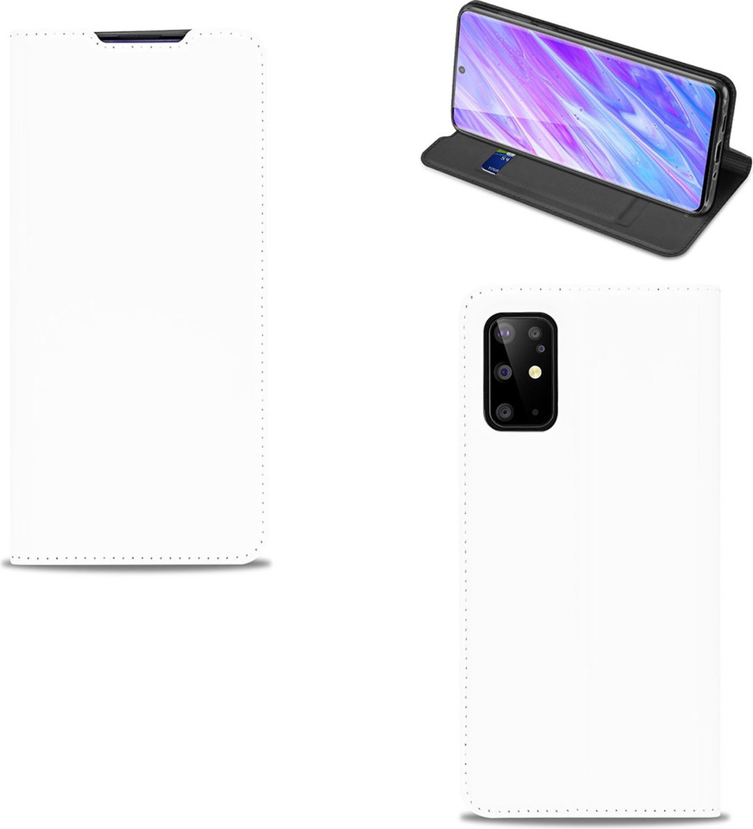 Book Case voor Bookcase Samsung Galaxy S20 Plus Hoesje Wit met Pashouder