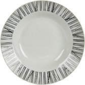 soepbord Rayas 20,6 x 4 cm porselein wit/zwart