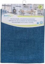 microvezel handdoek donkerblauw 2 stuks 70 cm