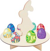 Houten eier standaard Haas Rond om zelf te beschilderen / kleuren (20cm)