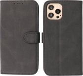 Étui pour iPhone 12 et iPhone 12 Pro - Étui portefeuille - Porte-cartes et languette magnétique - Simili cuir - Zwart