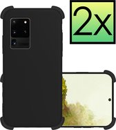 Samsung Galaxy S20 Ultra Hoesje Zwart Cover Shock Proof Case Hoes - 2 stuks