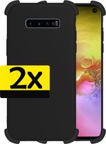 Samsung S10 Plus Hoesje Zwart Shockproof - Samsung Galaxy S10 Plus Case - Samsung S10 Plus Hoes Zwart - 2 stuks