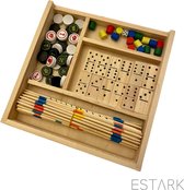 Buitenshuis Circulaire Franje ESTARK® Games Spellenset - Gezelschapsspel - Hout 5 in 1 - Spel -  Spelletjes - Houten... | bol.com