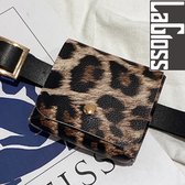 Lagloss Fashion Bag Tas Mode Luipaard - Klein Modisch Heup Riem Tasje - Type Lil Bag - Imitatie leer HeupTas Luipaard - 10x9x2.5 cm