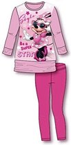 Disney Minnie Mouse Set - 2-delig - Jurk/Tuniek + Legging - Roze - Maat 128  (tot 8 jaar)