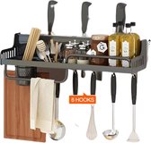 Milla - Keuken Organizer - Wandmontage - Aanrecht - Opberger - Keukenrek 40 cm - Grijs