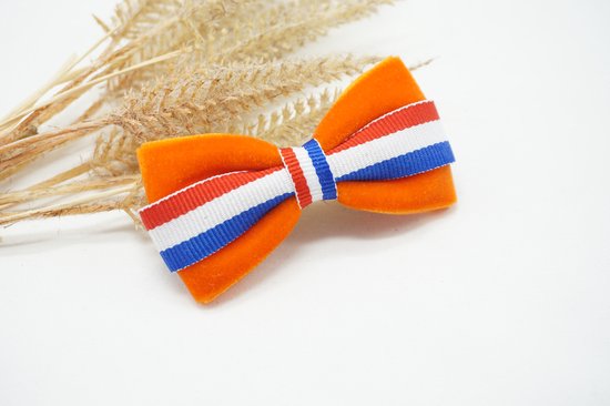 Haarstrik Koningsdag - Enkel - Oranje - NLvlag - Haarclip - Bows and Flowers