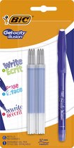 BIC Gel-Ocity Illusion uitwisbare Gelpen Rollerbal Pen Blauw - punt 0.7 mm - 1 pen met 6 navullingen