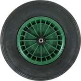 FORT 2PLy kruiwagenwiel 400x100mm, kunststof velg, kleur groen, luchtband
