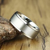 Fidget Ring Zilver kleurig - Anxiety Ring - Fidget Toy Om Je Vinger! - Staal - Ringen Heren Dames - Cadeau voor Man - Mannen Cadeautjes