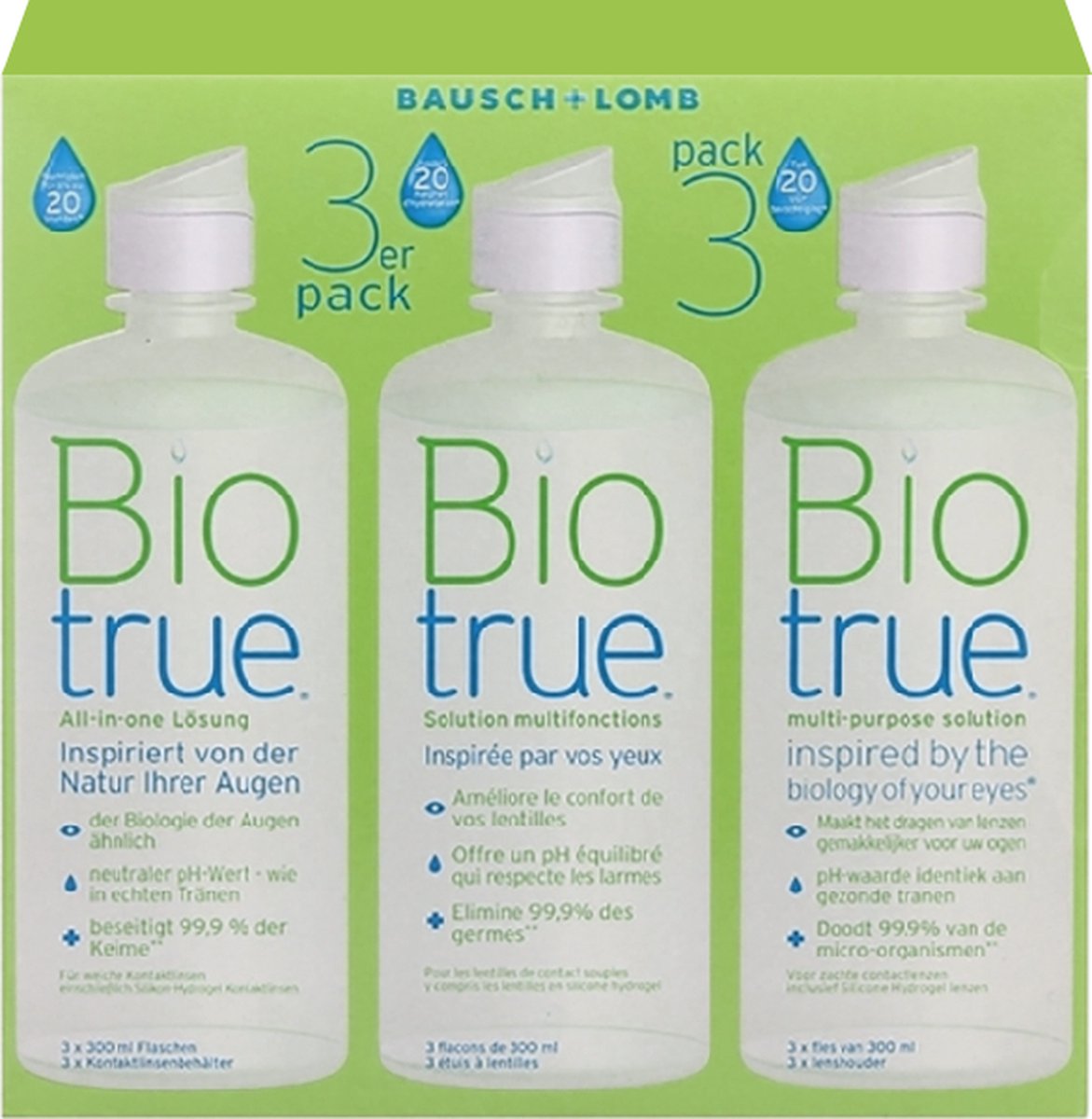 Biotrue alles-in-één lenzenvloeistof | 3x 300ml op Prijzenvolger.com