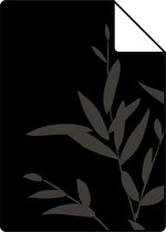 Proefstaal Origin Wallcoverings behang bamboe mat zwart en grijs - 345748 - 26,5 x 21 cm