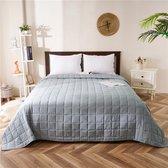Luxe Gewatteerd Dekbed - Eenpersoons- 150x200 cm - Quilt Deken -  Dekbedovertrek - Grijs