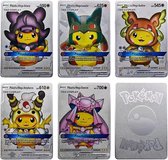Pokemon - Pokémon Metaal kaart - Pokemon Zilveren kaarten - Pikachu - Cosplay - Pokemon dress up - 10 Kaarten zilver - 10 karakters - Speciale kaarten set  - Metaal kaart - Anime - Animatie -