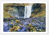 Poster Met Witte Lijst - Skogafoss Waterval Poster