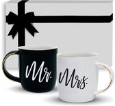 Gifffted Mr En Mrs Mokken, Unieke Huwelijksgift Voor Het Paar, Giften Voor Verloving, Zijn Verjaardag, Bruid En Bruidegom, Grote Pasgetrouwde En Kerstmis Giften Voor Paren, Zwarte/Witte Koffi