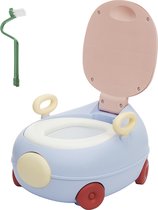 Plaspotje - Baby Potje voor Peuter - Baby WC - Baby Toilet Potje met Toilet Borstel- Plaspotje kind met Deksel - Kinderpotje - Blauw Roze