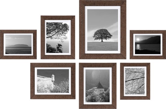 Fotolijst - Henzo - Driftwood - Fotowand - 7 lijsten - Donkerbruin