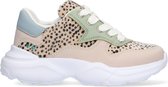 Bunnies JR 222493-703 Meisjes Lage Sneakers - Beige/Print - Imitatieleer - Veters